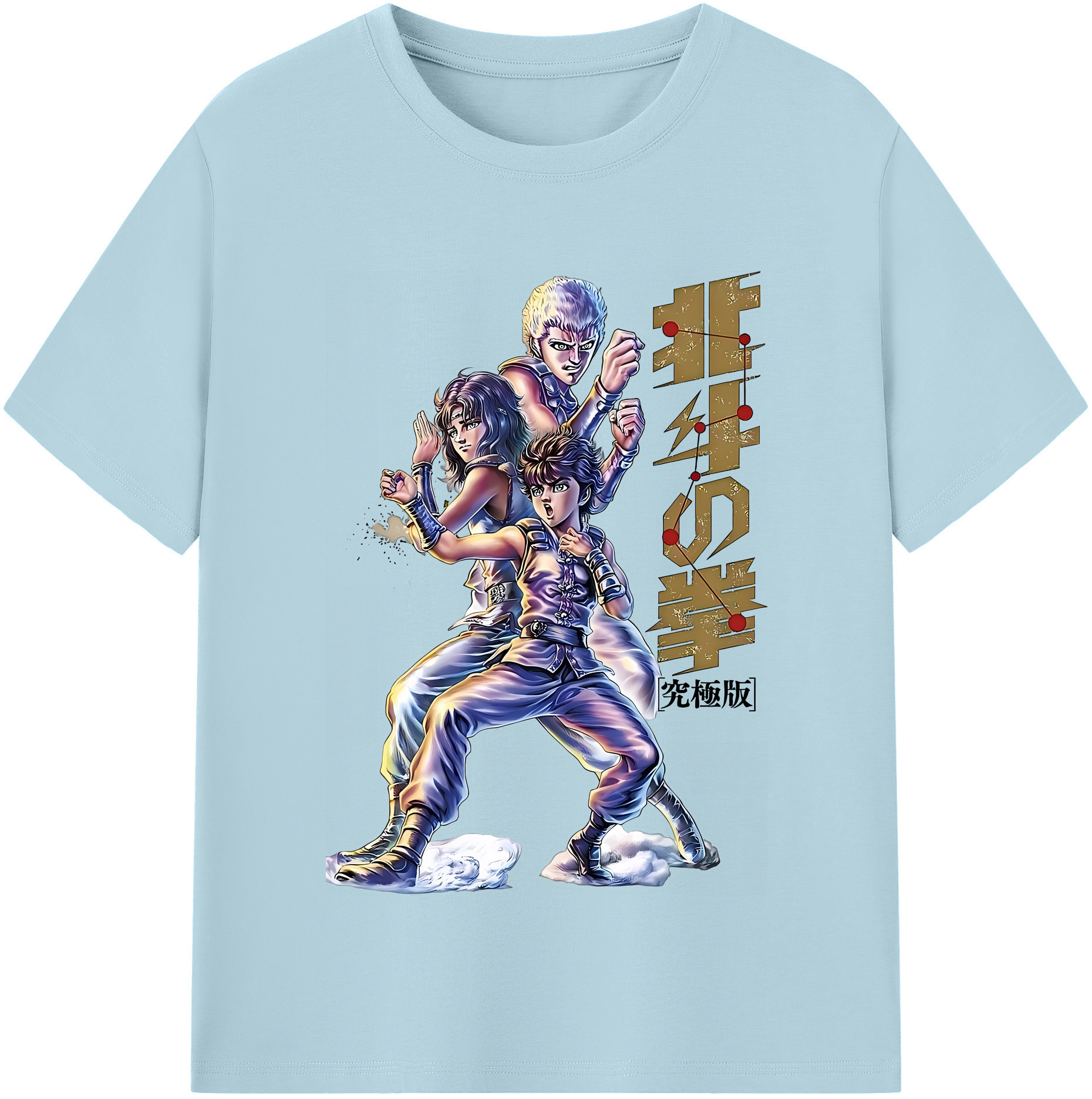 （画像用） 北斗の拳 Fist of the North Star 綿100％半袖Tシャツ（フロントプリント）
